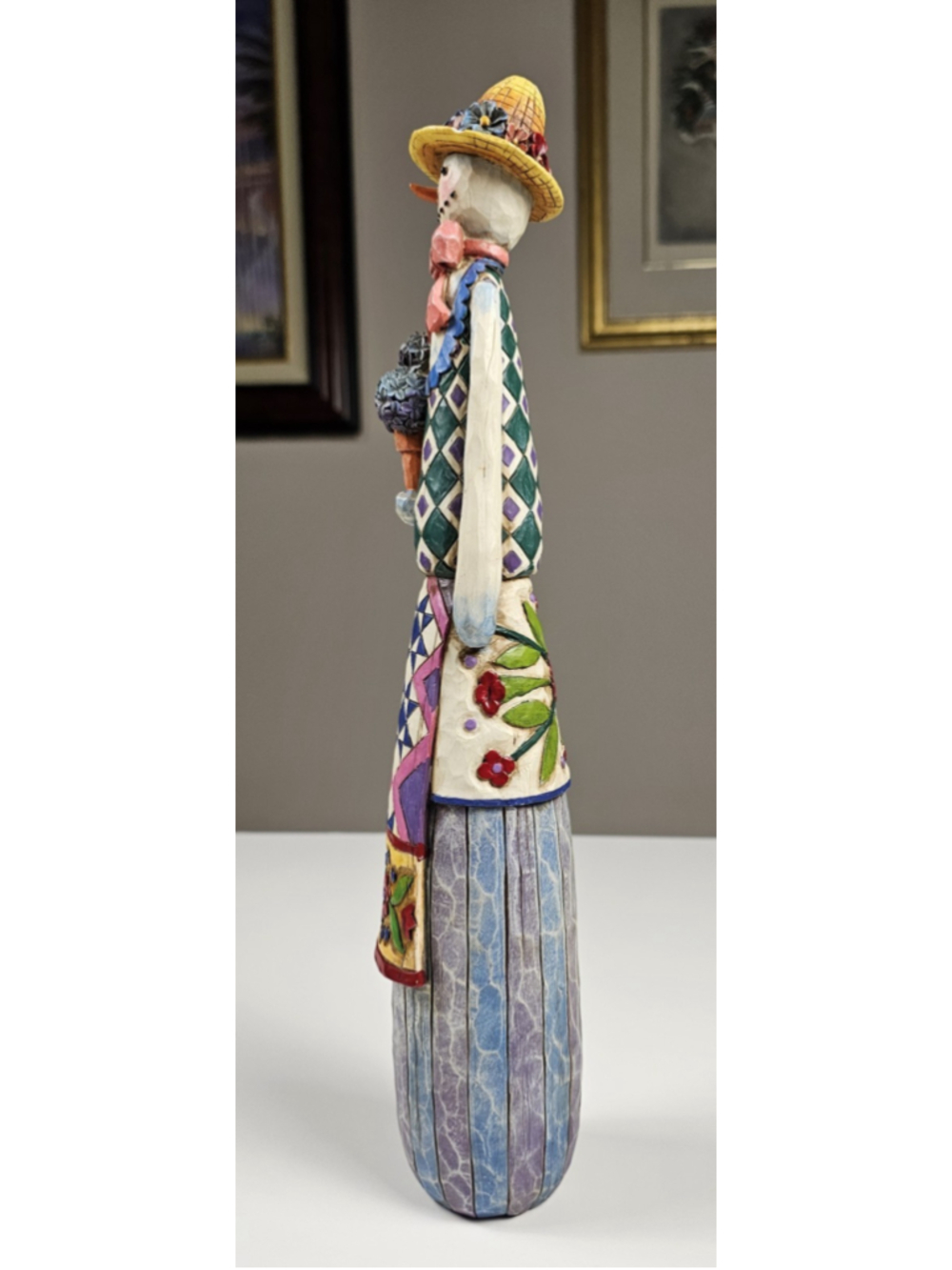 Jim Shore Heartwood Creek SIGNED 2004 Winter Bloom Snowman Figurine 112255 As Is - Picture 9 of 12